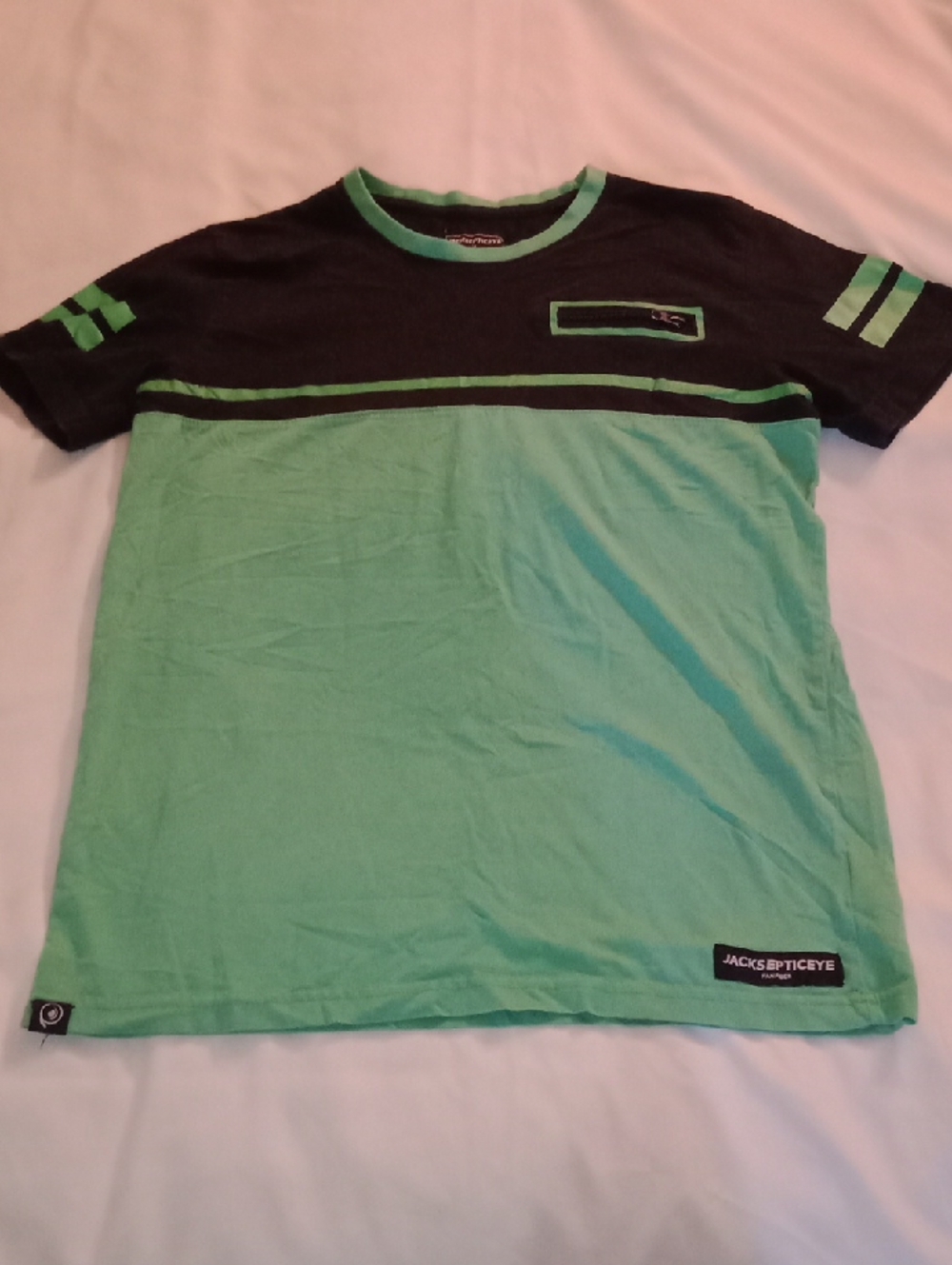 Jack's Epic Eye Men's Short Sleeve Colorblock Tee - Mint Green & Black